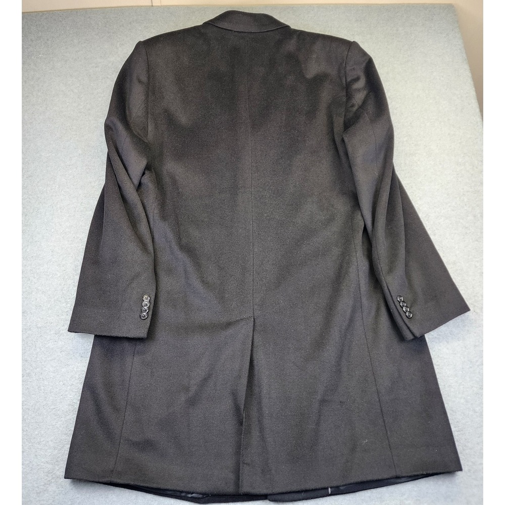 Jos A Bank Executive Men's‎ 46L LONG Black Wool Blend Tweed Overcoat Top Coat - Picture 4 of 13